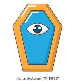 Pharaoh coffin icon. Cartoon illustration of pharaoh coffin vector icon for web