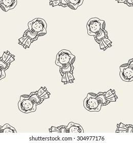pharaoh doodle seamless pattern background