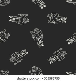 pharaoh doodle seamless pattern background