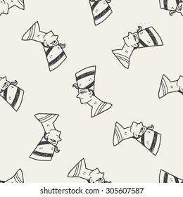 pharaoh doodle seamless pattern background