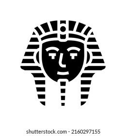 vector de icono de glifo pharaoh egypt. signo de faraón egipto. símbolo de contorno aislado ilustración negra