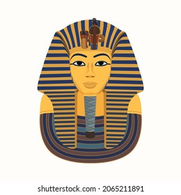 Pharaoh Egypt Mummy Mask Vector Art Illustration