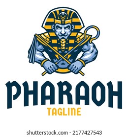 Pharaoh Egyptian Ancient Warrior Sport Esport Logo