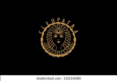 Pharaoh Egyptian Cleopatra Logo Concept