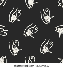 pharaoh eye doodle seamless pattern background