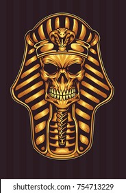 Pharaoh Gold Shinny Skull