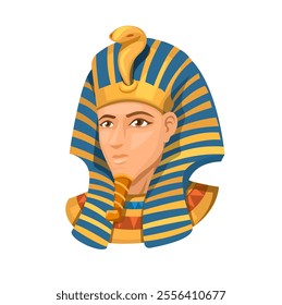 Pharaoh Head Egyptian God Character Illustration Vector