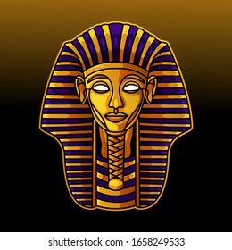 Pharaoh head mascot logo design illustration