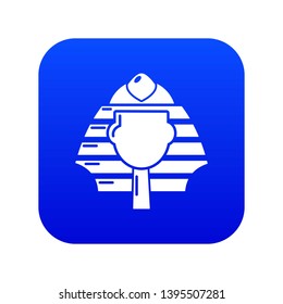 Pharaoh icon blue vector isolated on white background