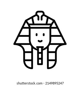 Pharaoh Icon. Line Art Style Design Isolated On White Background