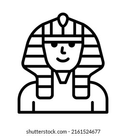 Pharaoh Icon. Line Art Style Design Isolated On White Background