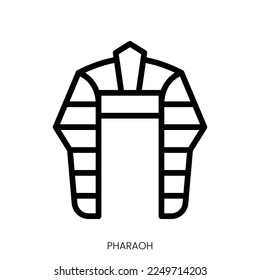 Pharaoh icon. Line Art Style Design Isolated On White Background