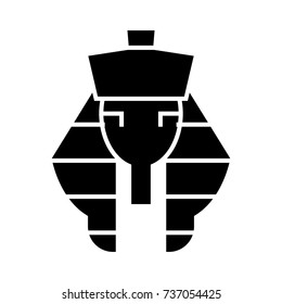 pharaoh icon, vector illustration, black sign on isolated background