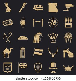 Pharaoh icons set. Simple set of 25 pharaoh vector icons for web for any design