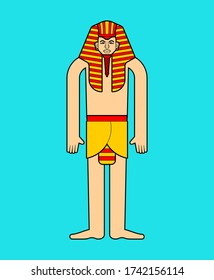 El faraón aislado. Rey en el antiguo Egipto. ilustración vectorial