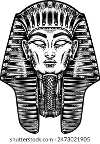 Pharaoh king of Egyptian pyramids Vector graphic
