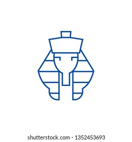 Pharaoh line icon concept. Pharaoh flat  vector symbol, sign, outline illustration.