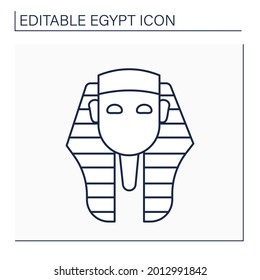 Pharaoh line icon. King of ancient Egypt civilization. Royal family. Uses power or authority to oppress others.Egypt concept. Isolated vector illustration. Editable stroke