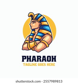 Pharaoh Mascot Cartoon Logo Template