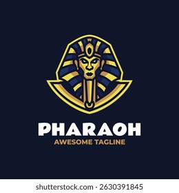 Modelo de design de logotipo de mascote do faraó