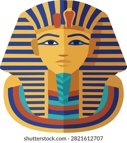 Pharaoh mask icon vector illustration ancient Egyptian ruler headpiece