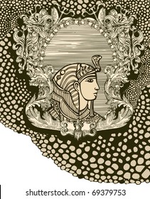 Pharaoh portrait in medieval frame
