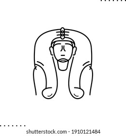 Pharaoh, a ruler in ancient Egypt vector icon in outline