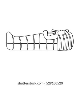 Pharaoh sarcophagus icon in flat style isolated on white background. Ancient Egypt symbol stock vector illustration.