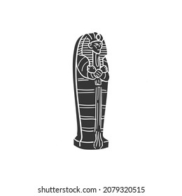 Pharaoh Sarcophagus Icon Silhouette Illustration. Ancient Egypt Vector Graphic Pictogram Symbol Clip Art. Doodle Sketch Black Sign.