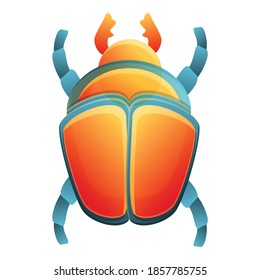 Pharaoh scarab beetle icon. Cartoon of pharaoh scarab beetle vector icon for web design isolated on white background