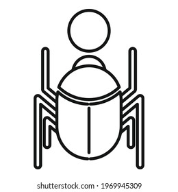 Pharaoh scarab beetle icon. Outline Pharaoh scarab beetle vector icon for web design isolated on white background