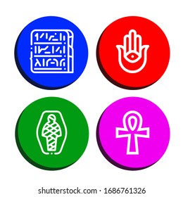 pharaoh simple icons set. Contains such icons as Egypt, Semitic neopaganism, Mummy, Ankh, can be used for web, mobile and logo