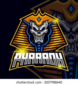 Pharaoh Skull E-sport Logo Design Template