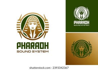 Pharaoh Sound System logo design. This asset is suitable for branding and promoting a sound system company with an Egyptian or ancient theme.