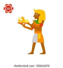 Pharaoh with Sphinx Statuette Icon