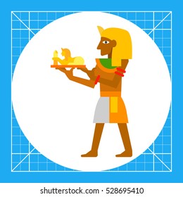 Pharaoh with Sphinx Statuette Icon