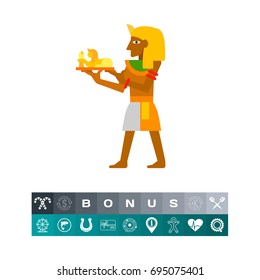 Pharaoh with Sphinx Statuette Icon