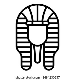 Pharaoh Tutankhamun icon. Outline pharaoh Tutankhamun vector icon for web design isolated on white background