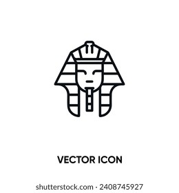 Icono vector faraón. Ilustración vectorial plana moderna y simple para sitio web o aplicación móvil. Símbolo egipcio, ilustración del logo. Gráficos vectoriales perfectos para píxeles