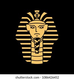 pharaoh vector logo artwork line gold black illustration