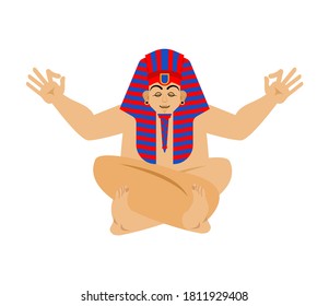 Pharaoh yoga. Rulers of ancient Egypt yogi isolated. Relaxation and meditation. Vector illustration