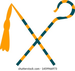 Pharaohs rod, illustration, vector on white background.