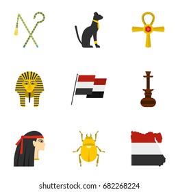 Pharaon of Egypt icons set. Cartoon set of 9 pharaon of Egypt vector icons for web isolated on white background