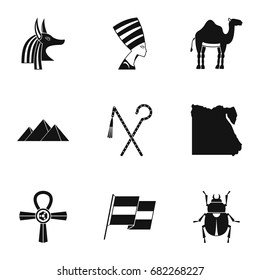 Pharaon of Egypt icons set. Simple set of 9 pharaon of Egypt vector icons for web isolated on white background