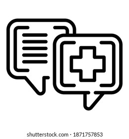 Pharm chat icon. Outline pharm chat vector icon for web design isolated on white background