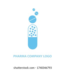 Pharma company logo blue colour