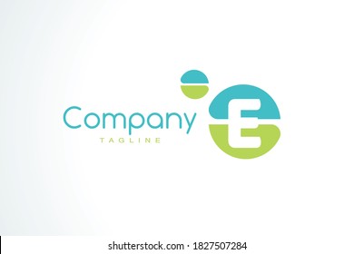 Pharma logo of letter E and pills