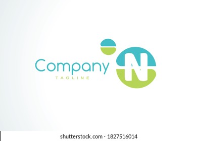 Pharma logo of letter N and pills