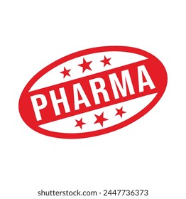 Pharma Rubber stamp design. VECTOR ILLUSTRATION.
