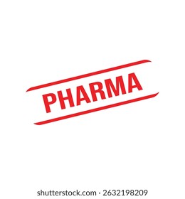 Pharma Rubber Stamp Seal Vector